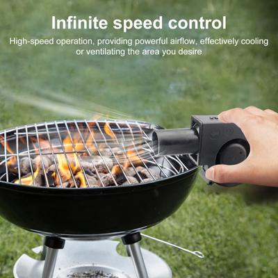 BBQ Fan Air Blower Variable Speed Adjustable Low Noise Multifunctional Cooking Barbecue 7530 Electric Fan for Outdoor Camping