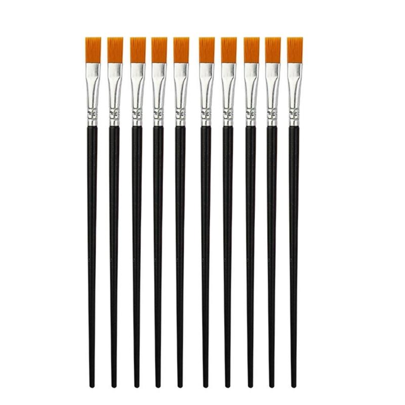 10 Pieces Paint Brushes Profession Paint Brush Round Pointed Tip Nylon Brush Set