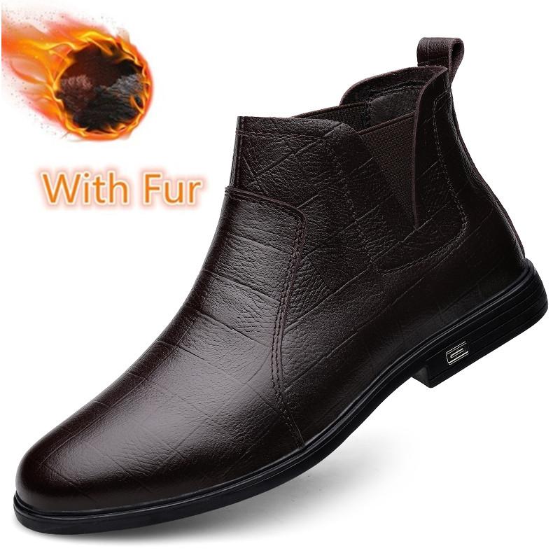 

Модные ботинки из натуральной кожи, черные, до щиколотки, новые формальные зимние мужские ботинки, брендовые мужские повседневные деловые офисные ботинки челси 46