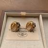 Gentle And Delicate Flower Pearl Zircon Stud Earrings Retro Loose Sweet Luxury Light Luxury High-End Earrings