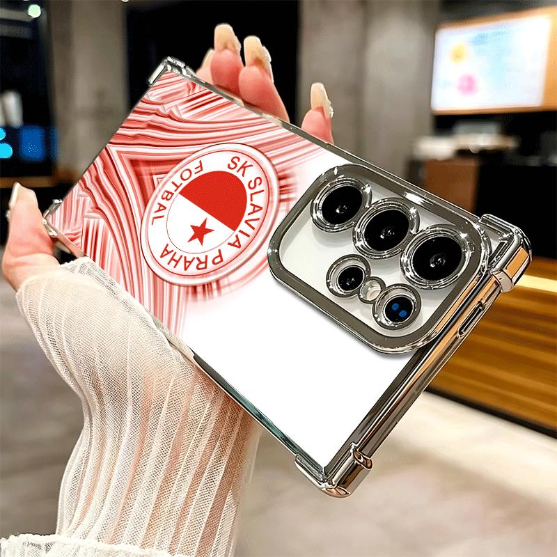 Sk Slavia Praha Czech Republic Soft Phone Case For Samsung Galaxy S26 Ultra S25 Edge S24 FE S23 Plus S22 S21 + S20 Plating Anti-