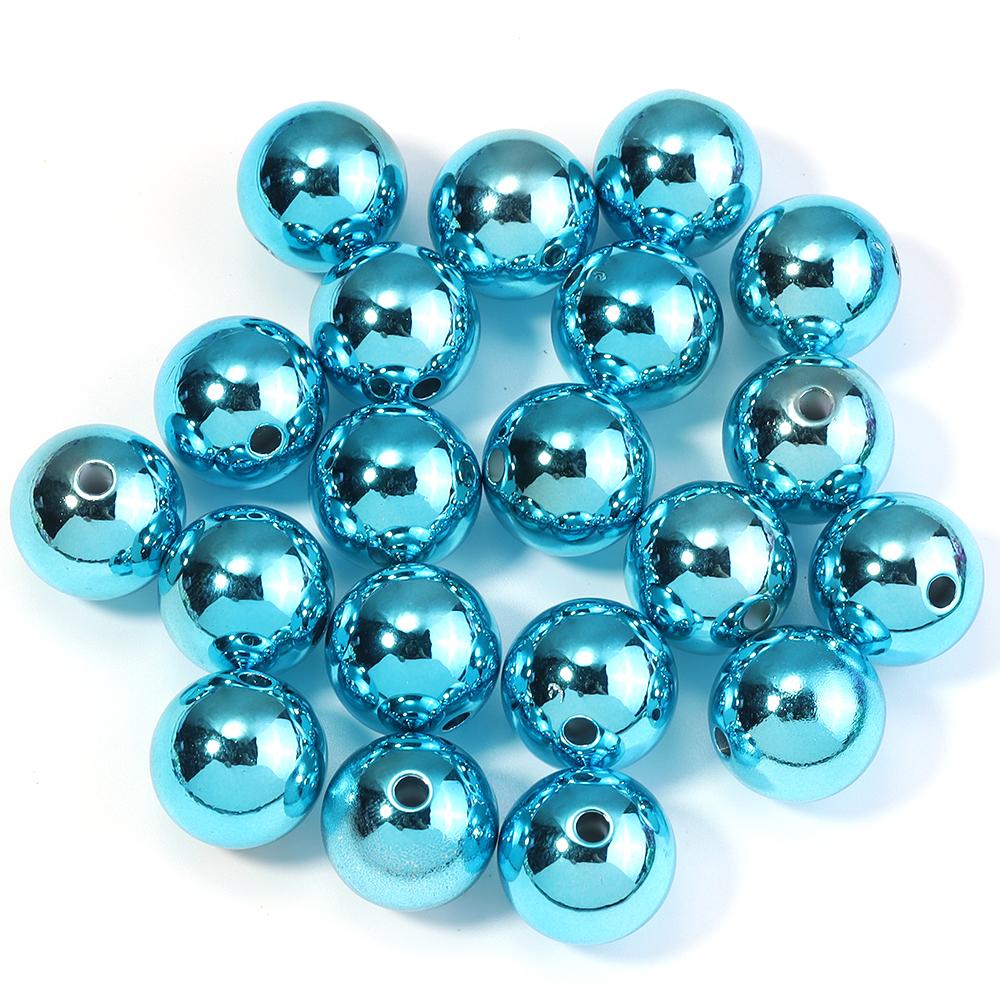 20pcs/lot UV Acrylic Beads Christmas Acrylic Beads Round Loose Spacer Beads For Jewelry Making DIY Bracelet Necklace Accessories