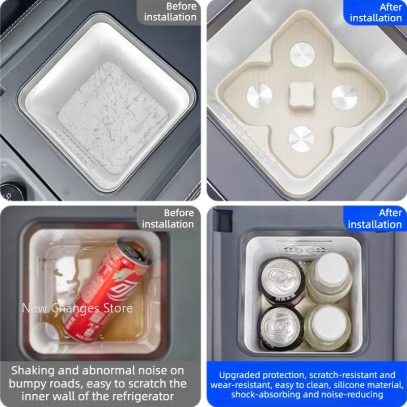 For BYD Denza B5 2025-2026 Central Control Refrigerator Beverage Fixing Grid Fit Silicone Pad Anti Slip Cup Holder Upgrade Parts