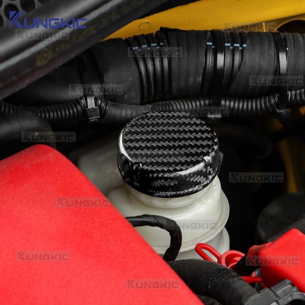 Real Dry Hard Carbon Fiber For Abarth 595 595C 695 695C 2012-2024/Fiat 500 500C 08-24 Brake Fluid Reservoir Oil Cap Cover