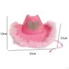 Pink Cowgirl Hat Decorative for Dress Up Carnival Theme Costume Party Adult