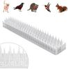 Upgraded 24 Pack Clear PVC Bird Spikes Strips Long Paired with Short Spikes Provide Narrow Gaps To Block Birds from Perching and Repel Birds Pigeon