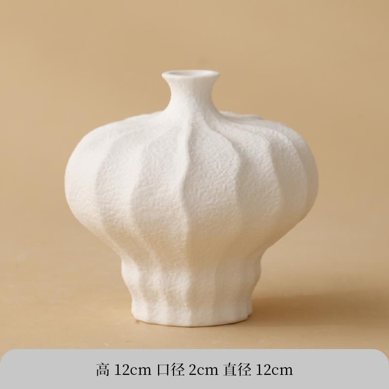 Keramik weiße Vase Wohnzimmer Kunststoff Schicke Vase Wasserkulturgefäße Einsetzen von Trockenblumen Topf Desktop Deko Ornamente