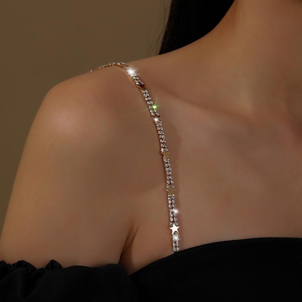 Off-the-Shoulder Strass-BH-Träger Abnehmbare Verstellbare BH-Schultergurte Dekorative Funkelnde Strasssteine