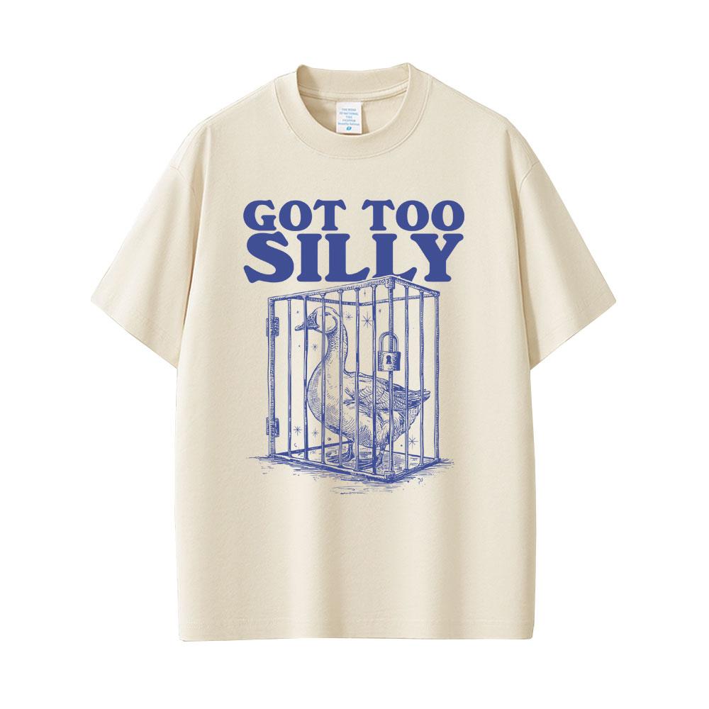 Camiseta Gráfica Engraçada de Ganso Bobo Meme Unisex Casual Algodão Puro Vintage Manga Curta Respirável Streetwear
