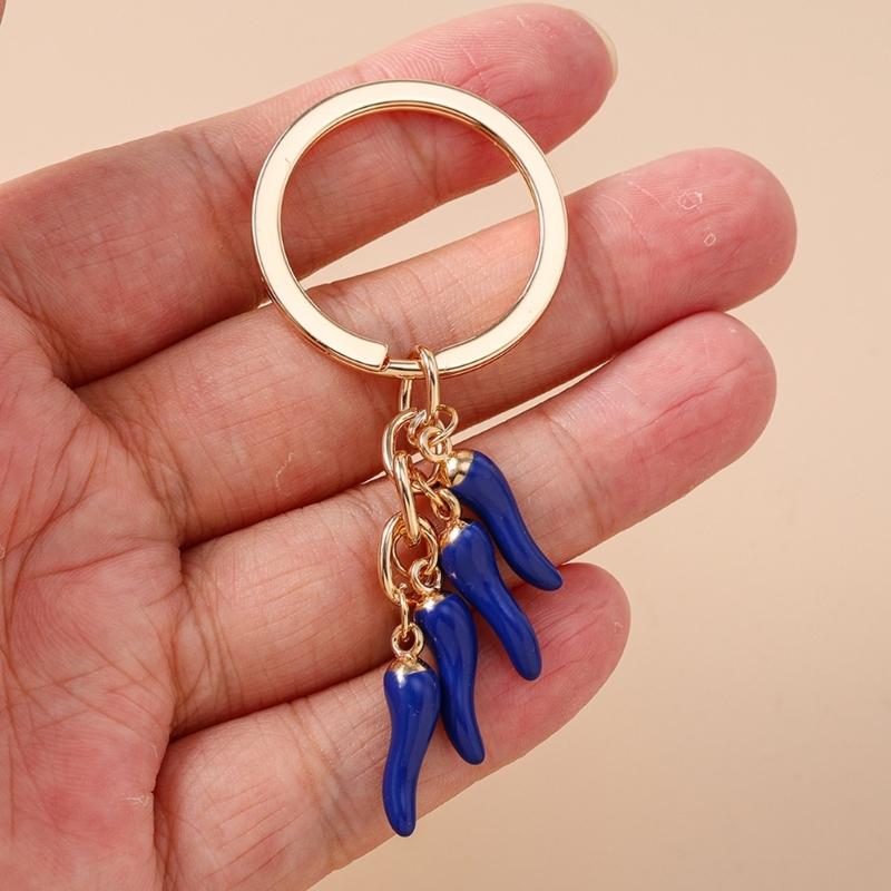 Fun Mini Chili Keyring Stylish Decorative Zinc Alloy Keychain Hanging Ornament For Keys Purses Gift