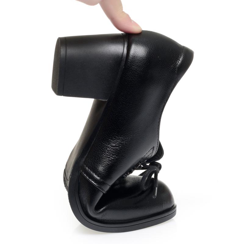 Fashion AIYUQI 2025 new women's shoes Lace-up mid-heel high-heeled shoes female Large-size non-slip women leather shoes