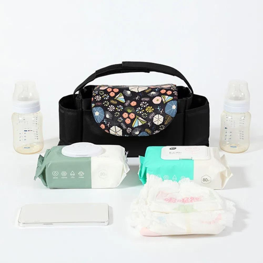 Large Capacity Stroller Storage Hanging Bag with Multiple Pockets Diaper Bag Organizer  Travel