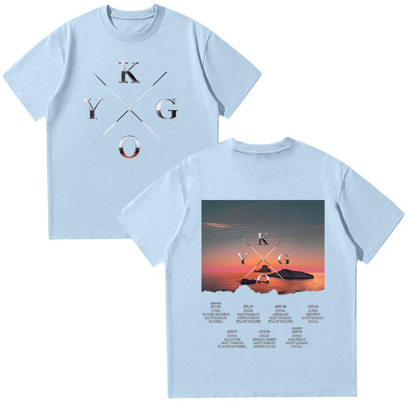 Kygo World Tour 2025 T-shirt Cotton O-neck Summer Casual T Shirts Oversized Women Men Short Sleeve Clothing Trendy Aesthetic Tee