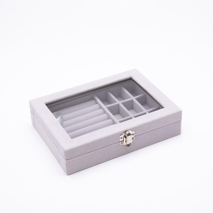 Samt-Schmuckaufbewahrungsbox für Ringe, Ohrringe und Anhänger