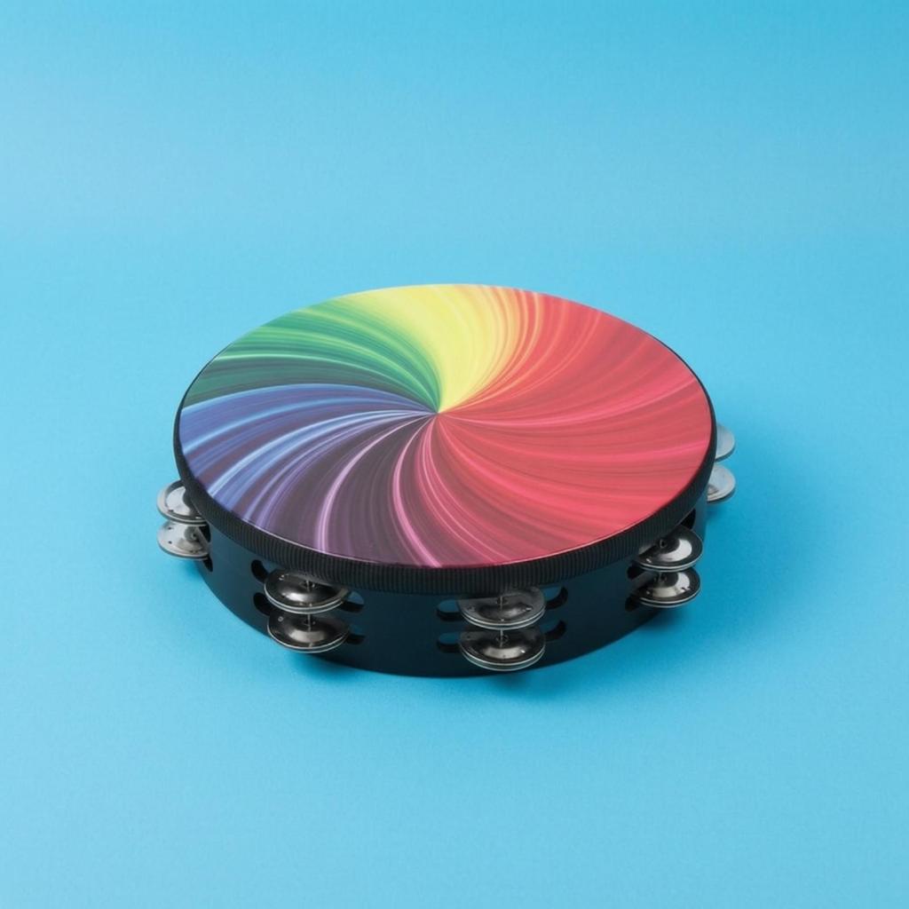 Tambourine Handheld Percussion Instrument Wooden for Dance Practice