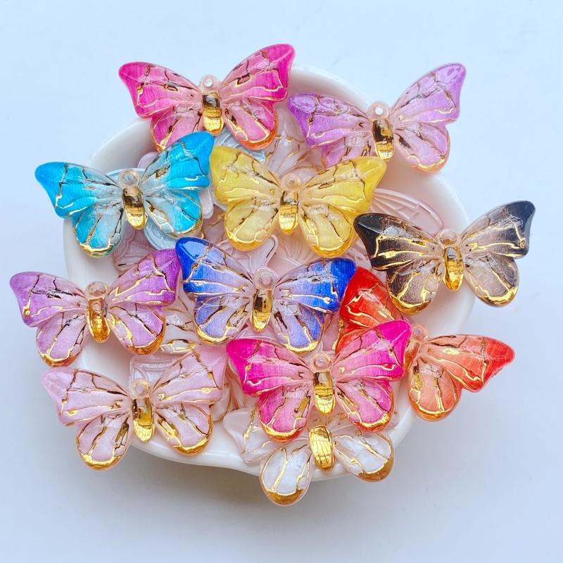 

10Pcs New Cute Mini 18*32mm Shiny Phnom Penh Butterfly Flat Back Resin Scrapbooking DIY Jewelry Craft Decoration Accessorie
