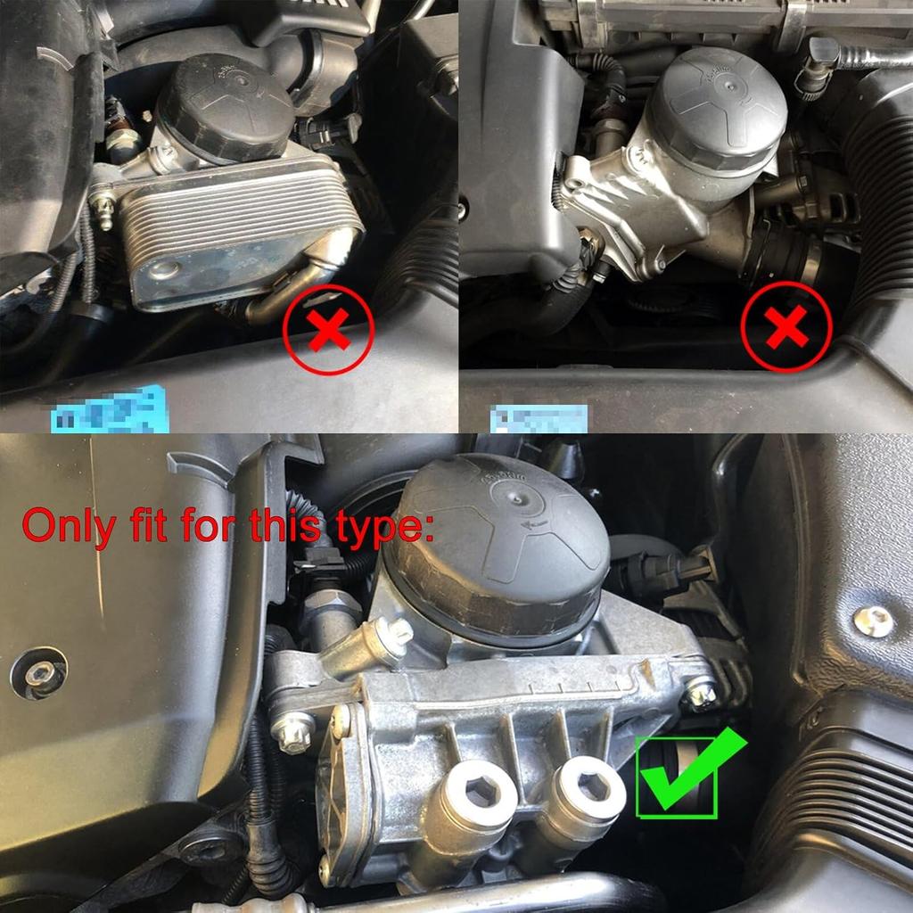 Bevinsee Oil Thermostat Housing Lid Cover Compatible with BMW N54 N55 S55 Engine E90 E91 E92 E93 E60 E61 E82 E84 E88 E89 335i 335is 435i 535i 135i