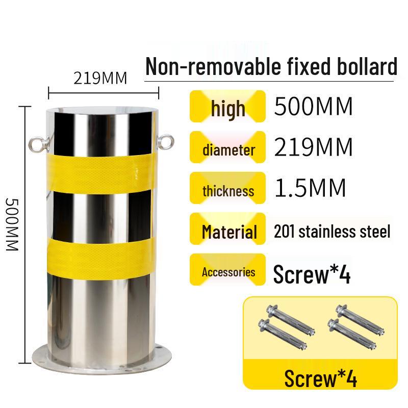 Reflective Steel Anti-Collision Parking Post with Lock