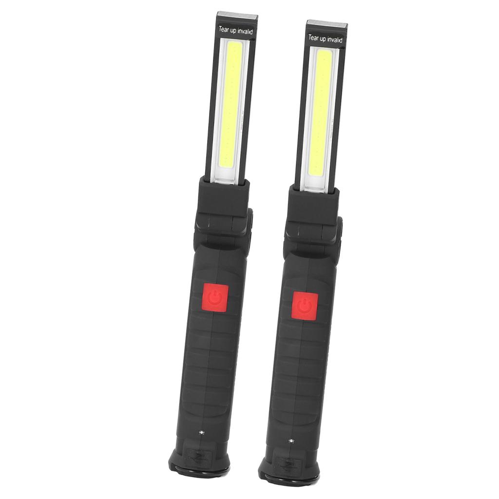 2Pcs Rechargeable LED Work Light with Magnetic Base Outdoor Multi Functional Portable Foldable COB