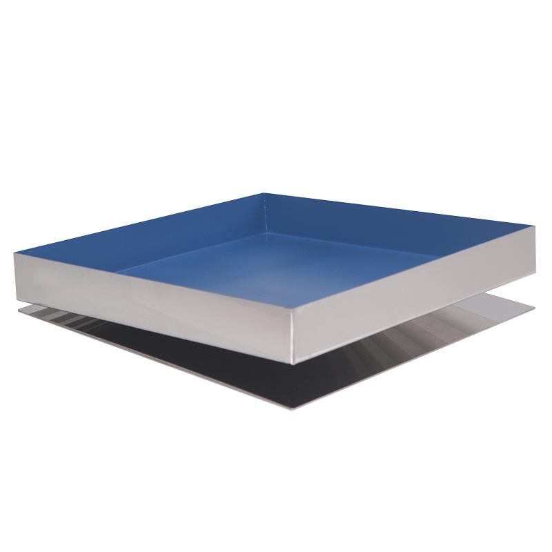 Nordisches Edelstahl Schmucktablett Buntes Quadratisches Schräges Metalltablett Obsttablett Wohnzimmer Couchtisch Aufbewahrungstablett Ornamente