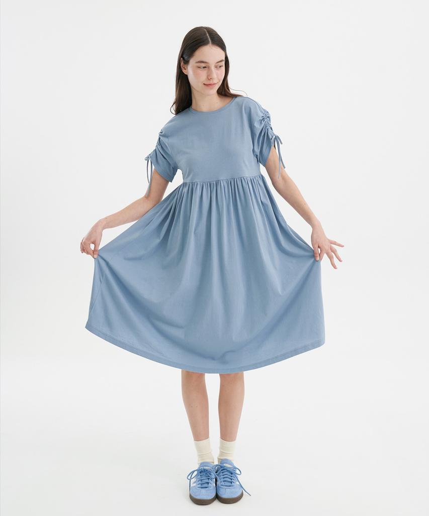 Sekeonseukin Cotton String Short Sleeve Long Dress