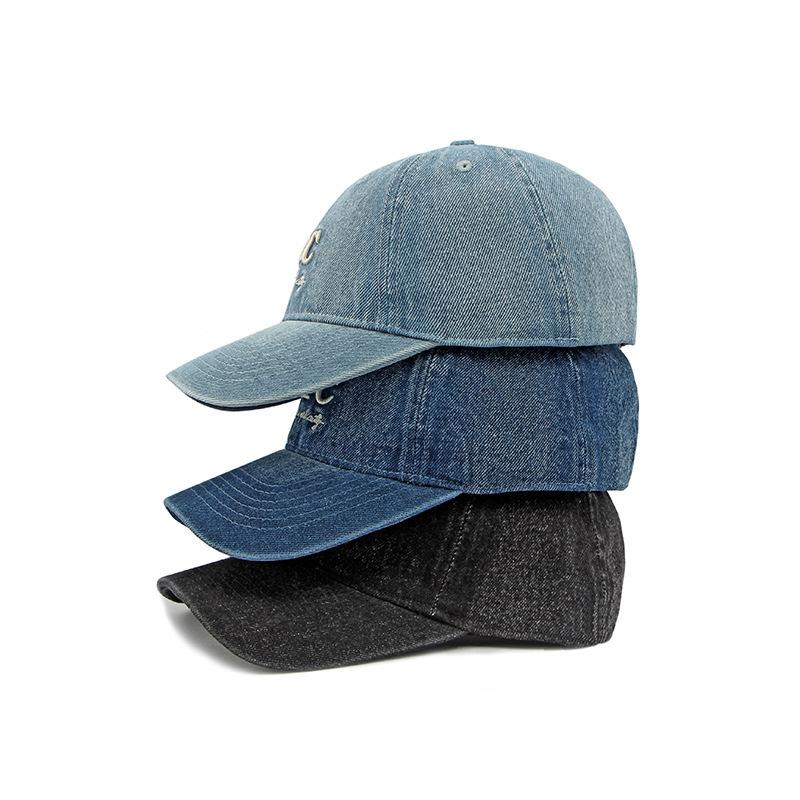 Embroidered Denim Baseball Cap Men and Women Washing Old Retro Baseball Cap Outdoor Sun Hat Women Casual