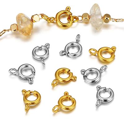 10pcs/lot Stainless Steel Gold Round Claw Spring Clasps Hooks for Bracelet Necklace Connectors DIY Jewelry Making Supplies
