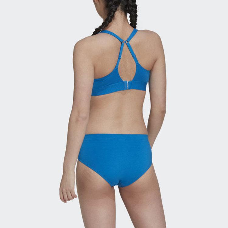 Adidas Originals Solid Logo Triangle Bra Women underwear Blue GB1180