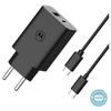 Motorola SJMC502 Netzteil schwarz mit USB-A- und USB-C-Anschlüssen - 50W Schnellladung