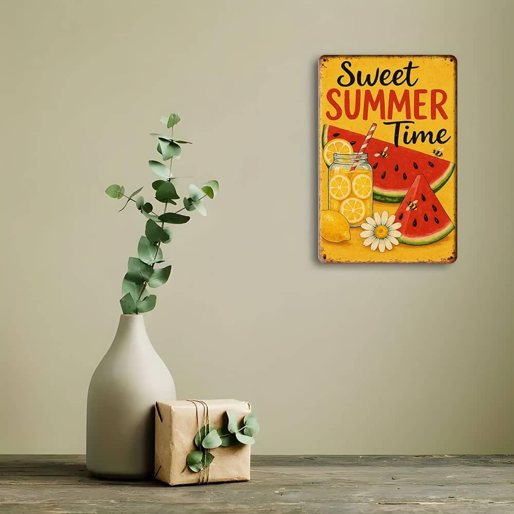 Vintage "Sweet Summertime" metal sign, 8x12 inch.