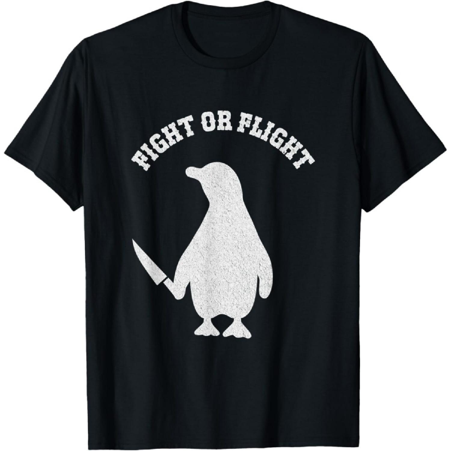 PiWine Fight Or Flight Meme Penguin with Knife Humor T-Shirt XXXXXL разноцветный