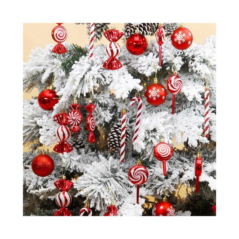 36 Stück Weihnachtskugeln, Weihnachtsbaum-Anhänger Zum Aufhängen, Bedruckte Anhänger In Form Von Weihnachtskugeln, Dunkelblau