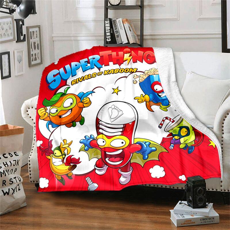 1pc Blanket Superthings2 Print Design, Lightweight Blanket for Sofa, Bed- Soft &Warm, Gift for All Seasons like Christmas, Halloween