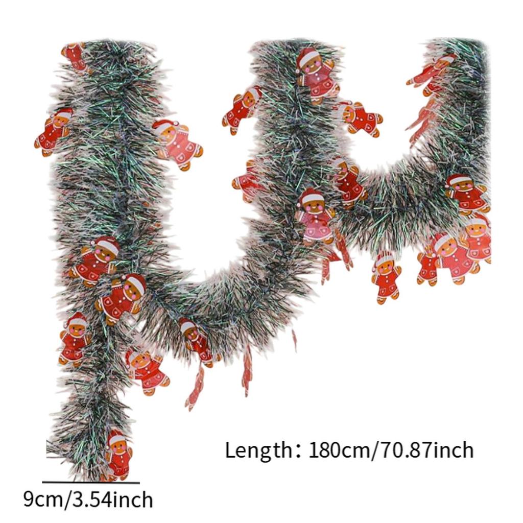 Christmas Tinsel Garland Christmas Ornament Home Housewarming Hanging Garland for Staircase Fireplace Holiday Railing Wreath