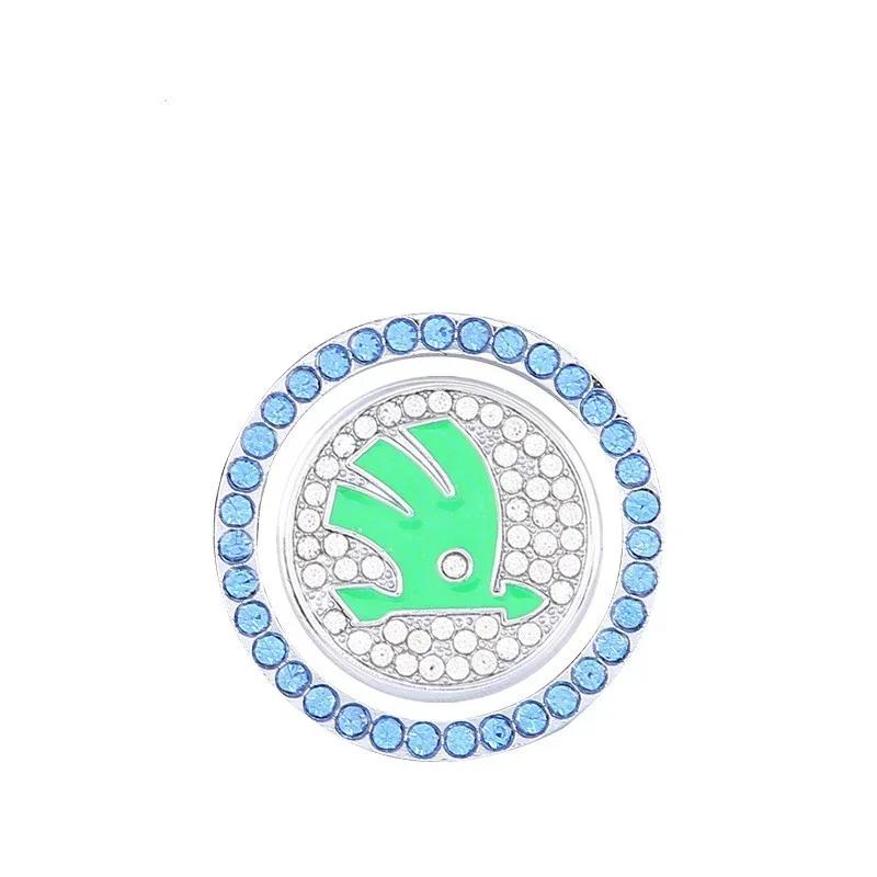 LJUL4 For Skoda Octavia 2 A7 Tour RS Fabia Rapid Kodiaq Superb Kamiq Yeti Karoq Diamond Car One-click Start Button Emblem Decoration