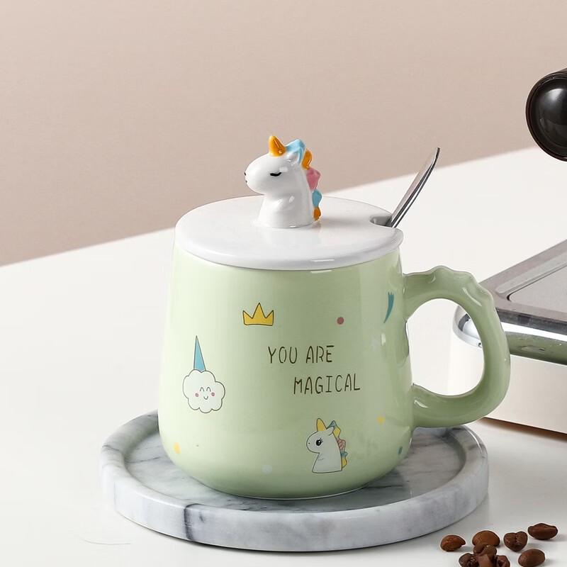 Niedlicher Cartoon Handbemalter Einhorn Keramikbecher