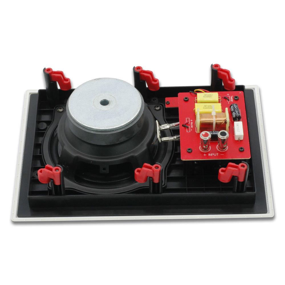6.5" Square Fixed-Resistance Ceiling Speaker with Self-Suction Grille for Home Theater