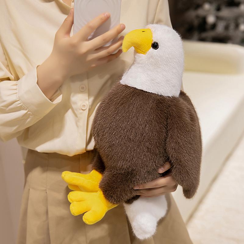 Lifelike American Eagle Owl Plush Toy Soft Stuffed Animal RealLife Bird Doll Home Decor Kids Children Boys Birthday Gift