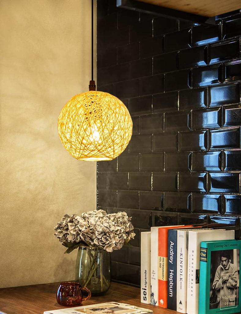 Stylish Hemp Ball Pendant Light for Duct Rails. This Japanese-style LED Pendant Light Features a Simple Hemp Rope Design. Also Recommended for
