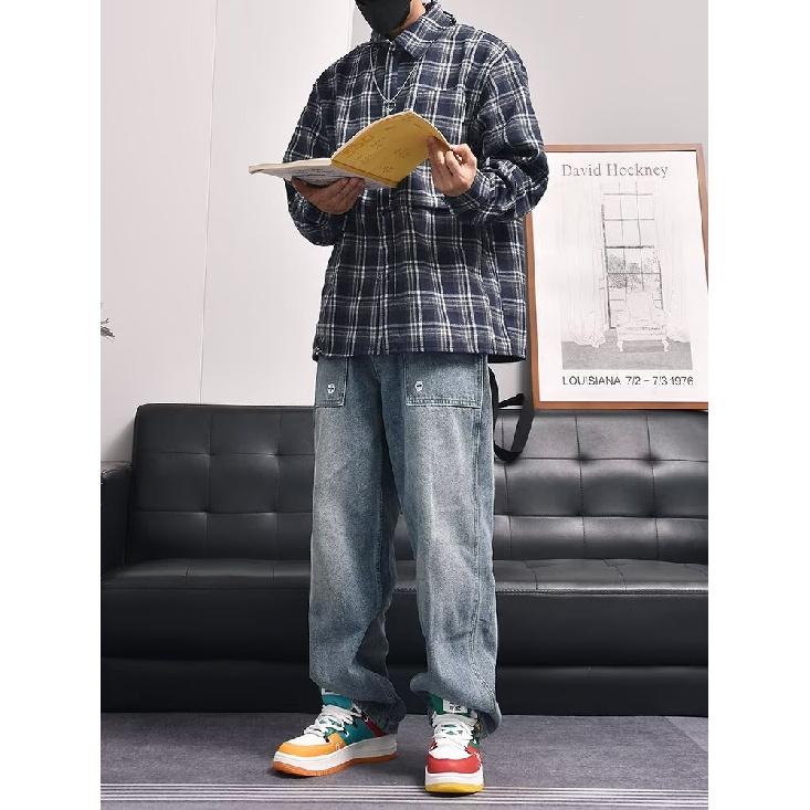 2024 Letter Long Sleeve Shirt Japanese Hong Kong Style Ins Loose Shirt Boys Summer Trendy Versatile Casual Coat