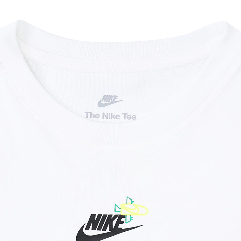 Nike T-Shirt Round Neck Letter Logo Print Casual Short Sleeve Kids Tops White HF6297100