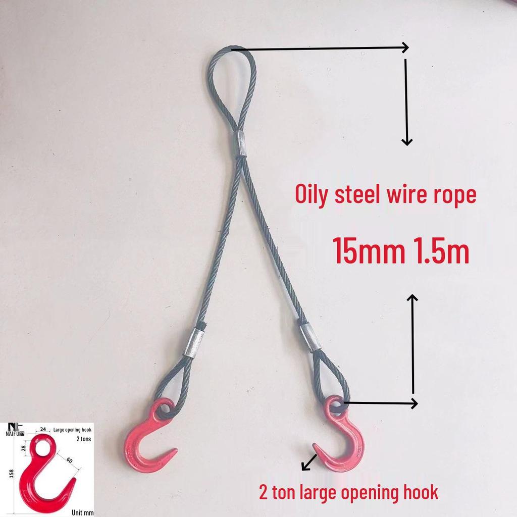 Vinç Bakım Riggingi için Kancalı İki Bacaklı Preslenmiş Tel Halat Sapan