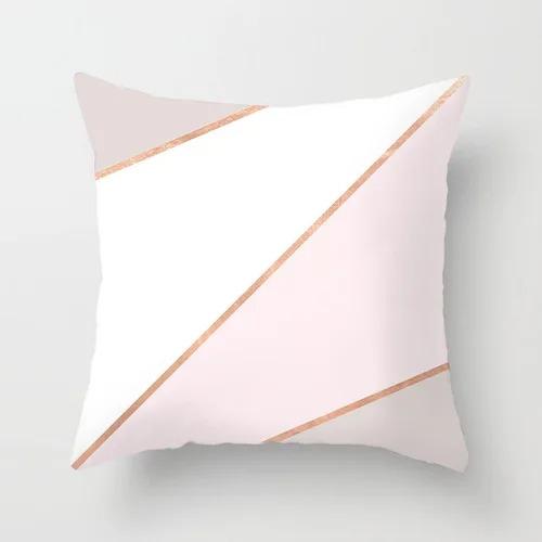 Pink Marble Geometric Series Pillowcase Home Fabric Craft Sofa Back Cushion Cushion Cover Living Room Pillow