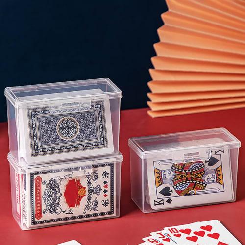 YIGZYCN Clear Playing Card Case, Empty Trading Card Storage Box, Card Deck Case, Organizer for Indoor and Outdoor Card Games