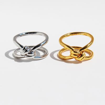 Nischenring aus Metall mit Windknoten, personalisierbar, modisch, doppellagig, Seilknoten, Knopfverschluss, Ringschmuck 709