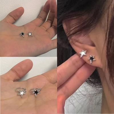 2023 neue fünfeckige Stern-Ohrstecker für Frauen, Ohrstecker, Mädchen, neue Gothic-Y2K-Accessoires, Punk-Ohrringe, abnehmbar, einfache Ohrringe, trendige Schmuckgeschenke