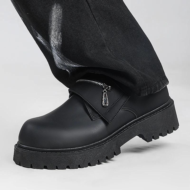 Moda Moda Męskie Casual Gruba Podeszwa Podwyższające Biznesowe Mokasyny Nowe Casual Skórzane Antypoślizgowe Buty do Chodzenia Wygodne Buty Oxford Robocze