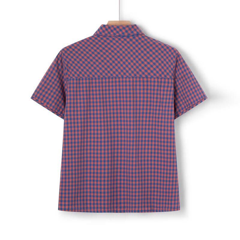 Women's Summer Loose Plaid Short Sleeve Shirt