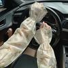 Sweet Chinese Style Sleeves Flower Cycling Gloves Thin Chiffon Sunscreen Arm Covers  Driving
