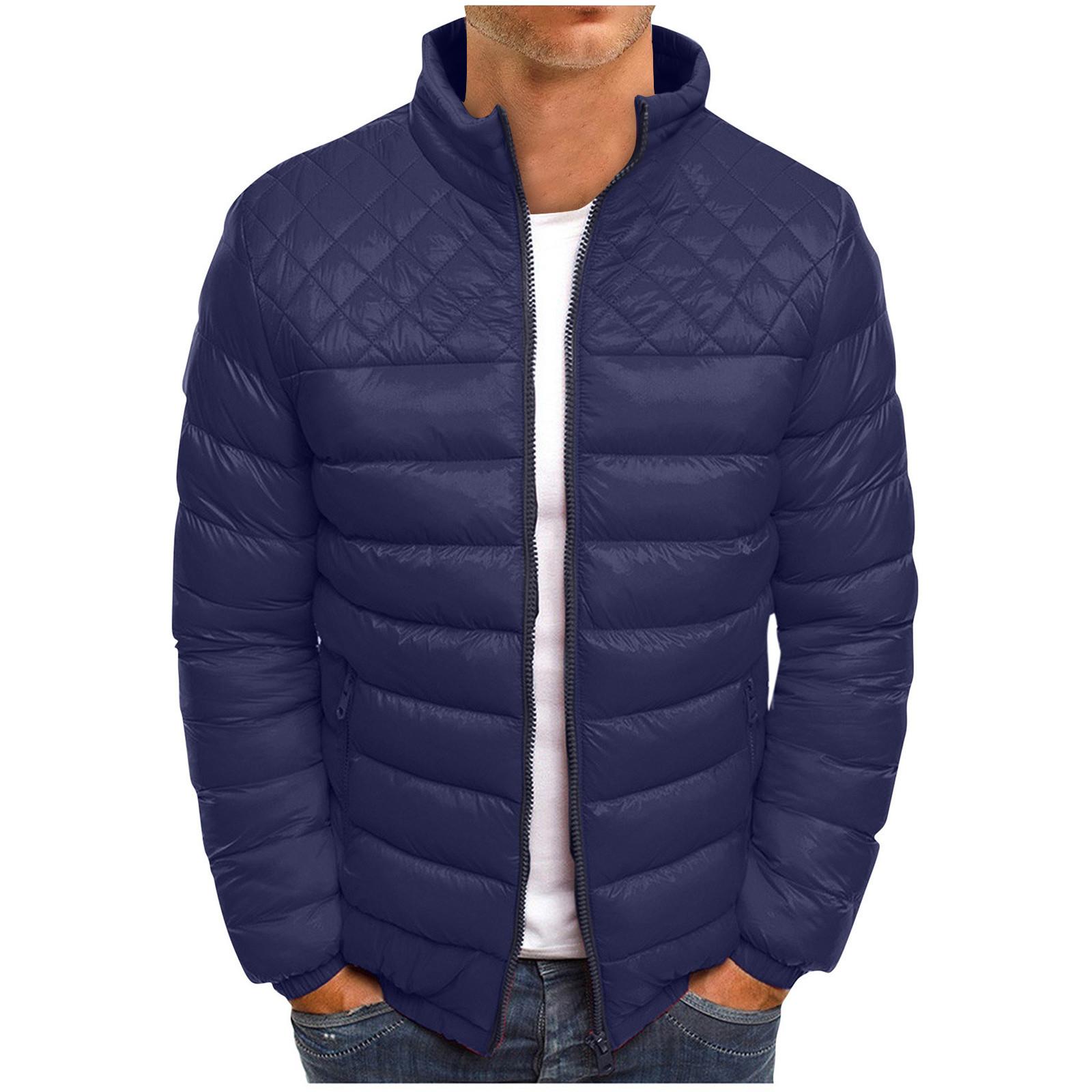 

Мужское зимнее пальто, теплое приталенное толстое пальто, повседневная куртка, верхняя одежда, верхняя блузка XXL тёмно-синий